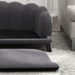 Canapé chien lit pour chien chat coquillage 98L x 60l x 35H cm coussin moelleux velours gris
