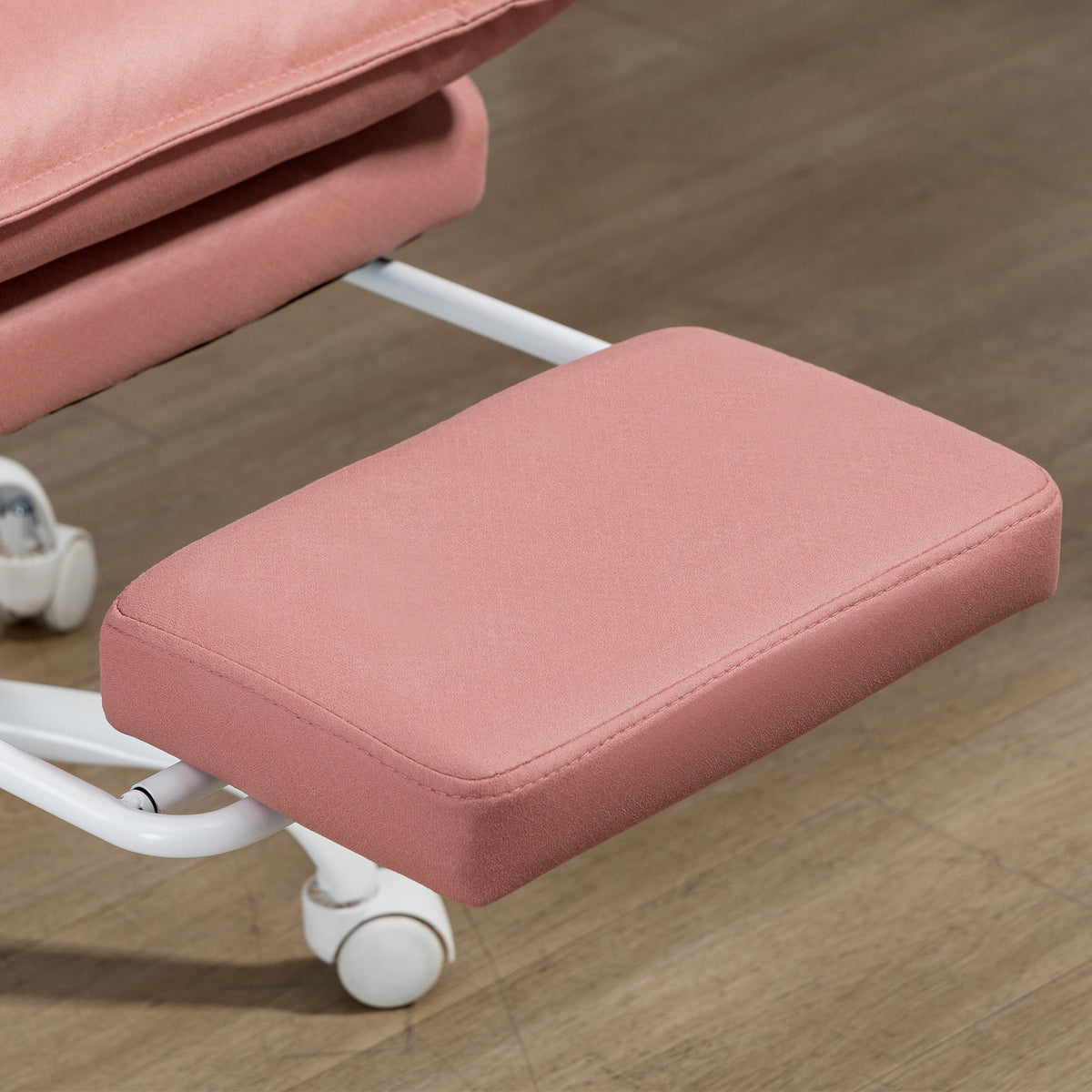 Fauteuil de bureau massant et chauffant, chaise de bureau, hauteur réglable, dossier inclinable, 66x74x121,5cm rose