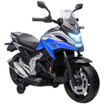 Moto électrique pour enfants moto porteur Honda pour enfants 3 à 6 ans avec musique, phares bleu