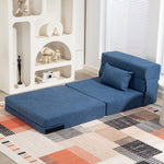 Fauteuil convertible 1 place fauteuil lit pliant, coussin inclus, pour invités, salon, petit espace, charge 120 kg, bleu