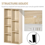 Meuble de rangement Bibliothèque étagère 7 cubes pour intérieur, salon, chambre - 50l x 24P x 106H cm, bois naturel
