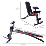 Banc de musculation pliable inclinable, banc réglable pour le développé couché, le curl biceps, la musculation du dos et des abdominaux, avec extenseur des jambes, acier, noir rouge