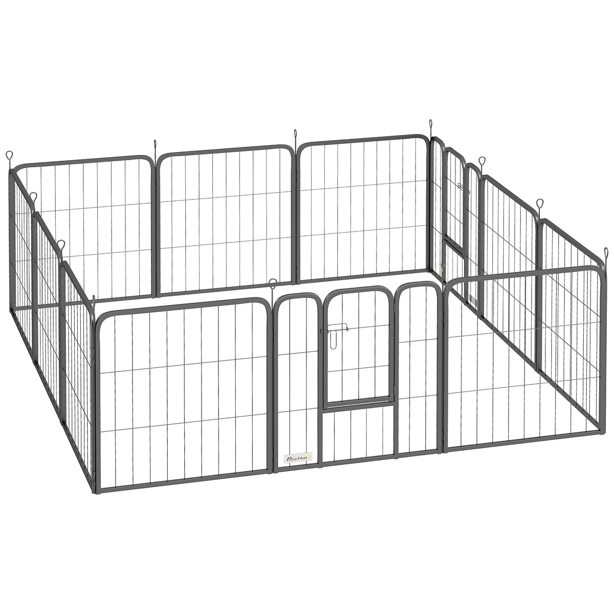 Parc pour chien enclos chien 12 panneaux modulable et pliable acier 2 portes pour chiot intérieur extérieur 60H cm noir