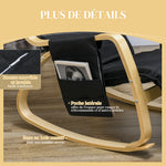 Fauteuil relax à bascule fauteuil allaitement avec repose-pieds réglable, poche latérale et appui-tête, noir