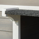 Maisonnette pour chats niche extérieure surélevé avec terrasse étanche en bois, dim. 115L x 66,5P x 74,7H cm, gris