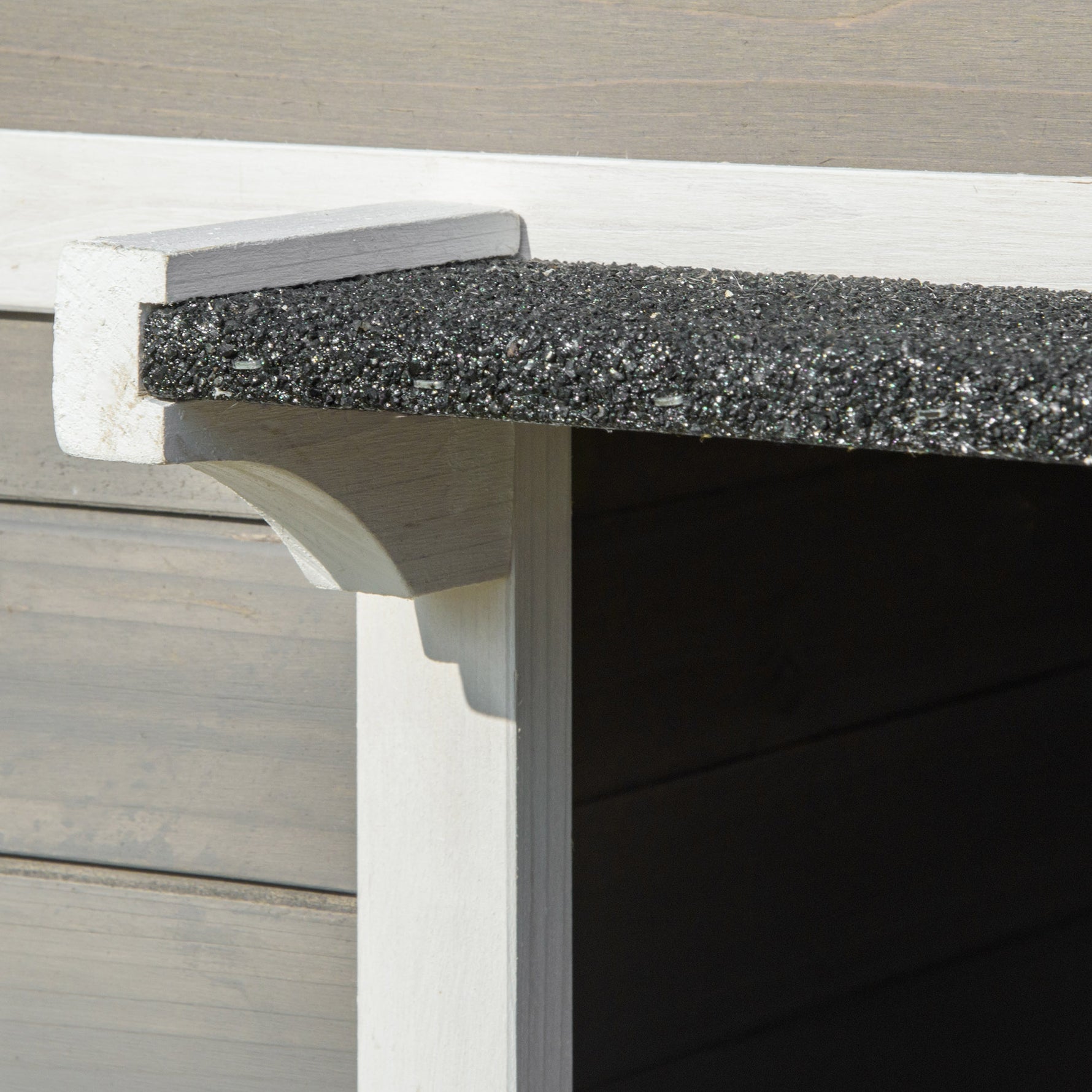 Maisonnette pour chats niche extérieure surélevé avec terrasse étanche en bois, dim. 115L x 66,5P x 74,7H cm, gris
