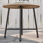 Set de jardín exterior de ratán sintético para 2 personas, tablero de vidrio templado, para balcón, terraza o patio, natural