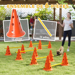 Ensemble d'Agilité pour Chien 6 Pièce, Parcours d'Obstacle hauteur réglable avec Sac de Transport, Orange