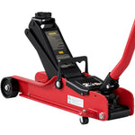 Gato Hidráulico Gato de Rodillos 2,5 Toneladas de Perfil Bajo para Coche Elevación 85-380mm Placa de Goma 90x22x38cm Rojo
