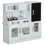 Cuisine enfant jouet d'imitation pour enfant - dinette enfant de 3-8 ans, blanc
