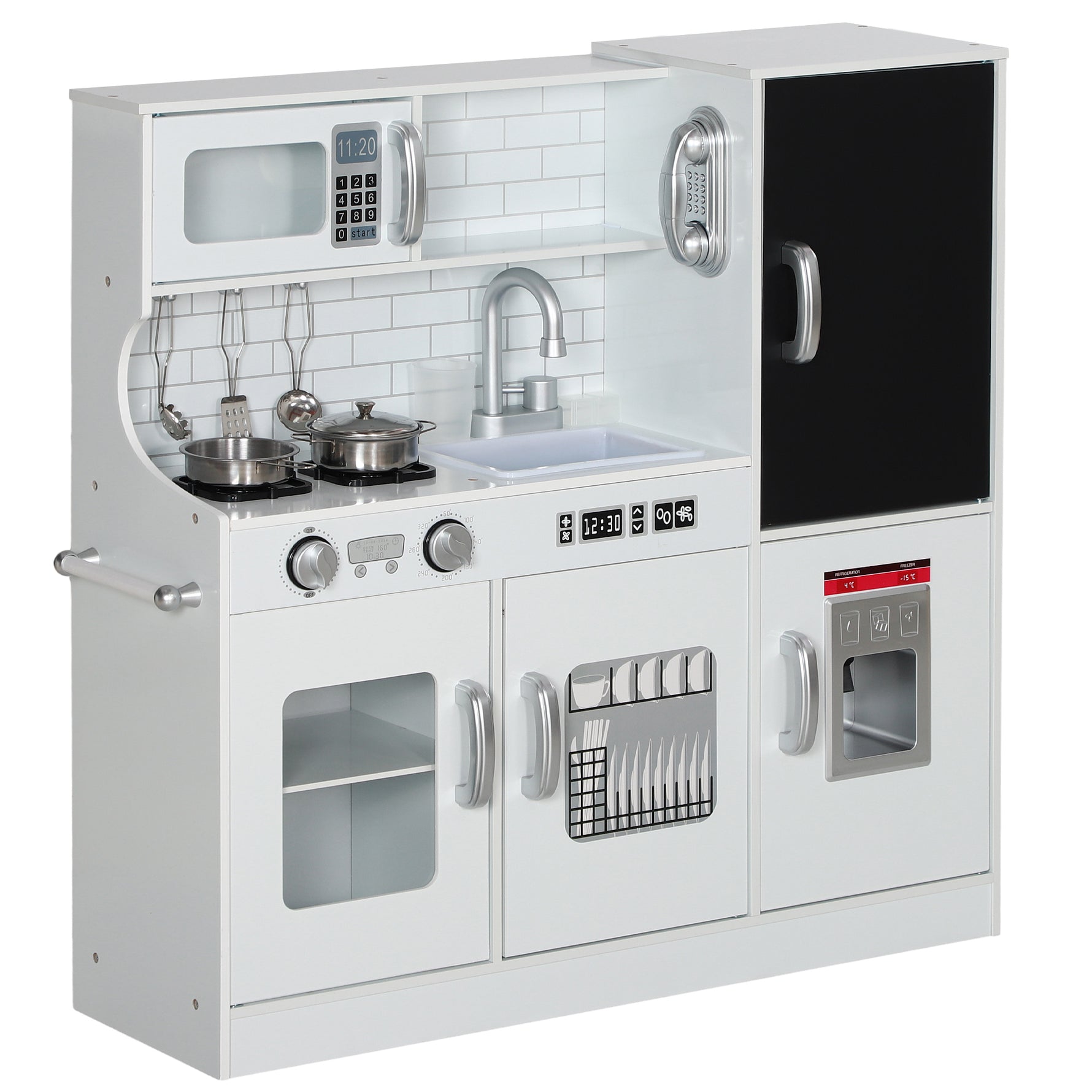 Cuisine enfant jouet d'imitation pour enfant - dinette enfant de 3-8 ans, blanc