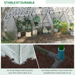 Mini Serre de Jardin Mini Serre Tunnel 270L x 90l x 90H cm Toit Pointu Acier PE Haute Densité 140 g/m² Anti-UV Fenêtres avec Zip Enroulables Blanc