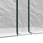 Serre de jardin 2 m² dim. 2L x 1l x 1,78H m 2 Portes zippées enroulables Acier PE Haute densité 140 g/m² Anti-UV blanc