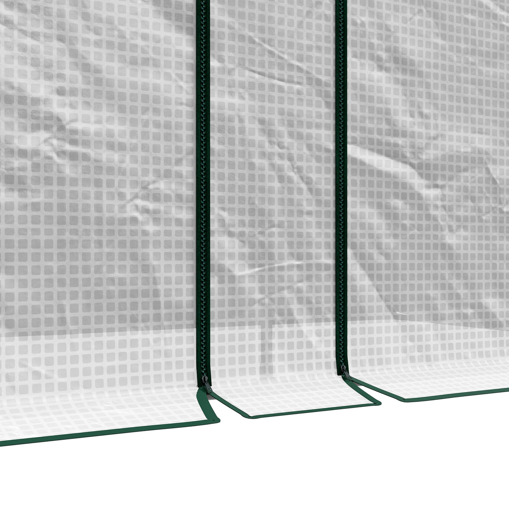 Serre de jardin 2 m² dim. 2L x 1l x 1,78H m 2 Portes zippées enroulables Acier PE Haute densité 140 g/m² Anti-UV blanc