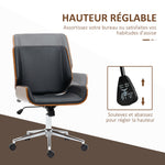 Chaise de bureau design vintage hauteur réglable pivotant 360° piètement chromé 53 x 60 x 86-96 cm gris