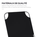 Bain de Soleil transat Pliable Dossier réglable Multipositions métal et Polyester Noir