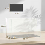 Aquarium 43L en Verre Trempé avec Tapis de Protection Pour Poissons, Crevettes, Tortues, 50 x 30 x 30 cm, Transparent