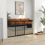 Barrière de sécurité animaux porte fermeture automatique système de double verrouillage sans perçage 3 extensions noir