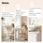 Meuble salle de bain sous lavabo - meuble sous-vasque - placard 2 portes avec étagère - dim. 60L x 30l x 60H cm - en bois blanc