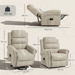 Fauteuil releveur électrique, fauteuil relax électrique avec fonction massage et chauffage, 87 x 87,5 x 108 cm, beige