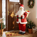 120 cm-tako Aita Noel animatua musikarekin, Gabonetako apaingarri kantari buru-mugikorra, soinu eta ukimen bidez aktibatzen dena, gorria