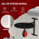 Plateforme murale avec poire de vitesse sac de frappe pour entraînement de boxe, hauteur ajustable pivotant à 360°