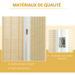 Paravent en bois séparateur de pièce closion de séparation pliable 4 panneaux 180 x 180 cm bois naturel