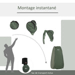 Tente de douche pop-up tente de toilette pliable et portable anti-UV sac de transport inclus pour plage, pêche, randonnée, bain, l'extérieur, vert