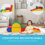Module motricité bébé 5PCS parcours motricité bébé en mousse EPE pour enfants d'âge préscolaire, multicolore