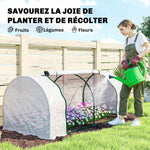 Serre de jardin mini serre serre à tomates 2 x 1 x 0,8 m porte zippée bâche PE acier blanc