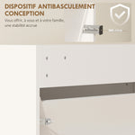 Meuble à chaussures 9 paires, armoire à chaussures étroite, 3 tiroirs rabattables et portes miroirs, 65x17x114,5cm blanc