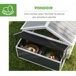 Poulailler pour poules cage à poule avec nichoir porte et toit ouvrable pour 4 et 8 poules 240 x 112,5 x 76 cm blanc