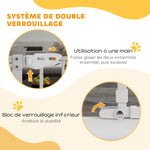 Barrière de sécurité animaux de 104,1H cm avec porte fermeture automatique système de double verrouillage blanc