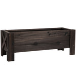 Jardinière sur Pieds bac à Fleurs dim. 100L x 36l x 36H cm Inserts d'irrigation Inclus Bois Massif Sapin traité-0