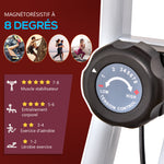 Vélo d'Appartement Pliable Magnétique Cardio-training - Sport Maison avec 8 Niveaux de Résistance et Roulettes - Silencieux Home Trainer avec Capteur de Pouls pour Fitness Homme et Femme, Rouge