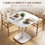 Tavolo da pranzo per 4 persone, tavolo da cucina quadrato in stile moderno con piano effetto legno, 70 x 70 cm, bianco