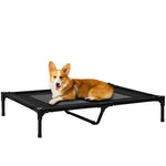 Lit sur pieds lit pour chien chat lit de camp lit surélevé animaux grand confort tissu Oxford textilène micro-perforé métal 92L x 76l x 18H cm noir