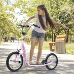 Trottinette patinette Grandes Roues pneumatiques Ø 41 cm avec pegs Rose