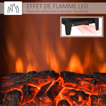 Cheminée électrique poêle Style néo-rétro 900-1800 W Simulation Flammes LED luminosité réglable Acier ABS Noir