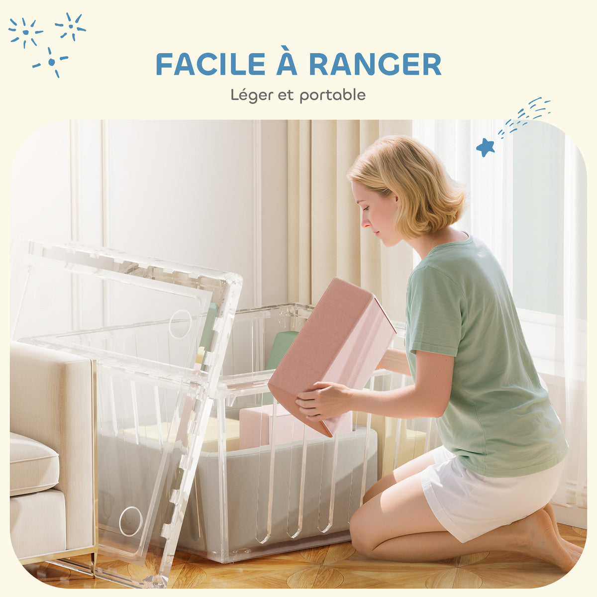 Parcours motricité bébé modulable en mousse 7 pièces housse lavable en velours côtelé 174 x 174 x 30 cm multicolore