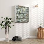 Vitrine pour collection vitrine murale 80 x 9,5 x 83 cm 6 étagères réglables en hauteur 2 portes coulissantes en verre