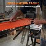 Lot de 2 Tréteaux Pliables en Métal, Charge Max. 500 kg, Tréteaux Portables, Hauteur Réglable 71-85,5cm, Orange