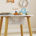 Ensemble 1 table ronde, 2 chaises pour enfant 3 pièces, dossier en forme d'ours, activités, bricolage, repas, 3-6 ans