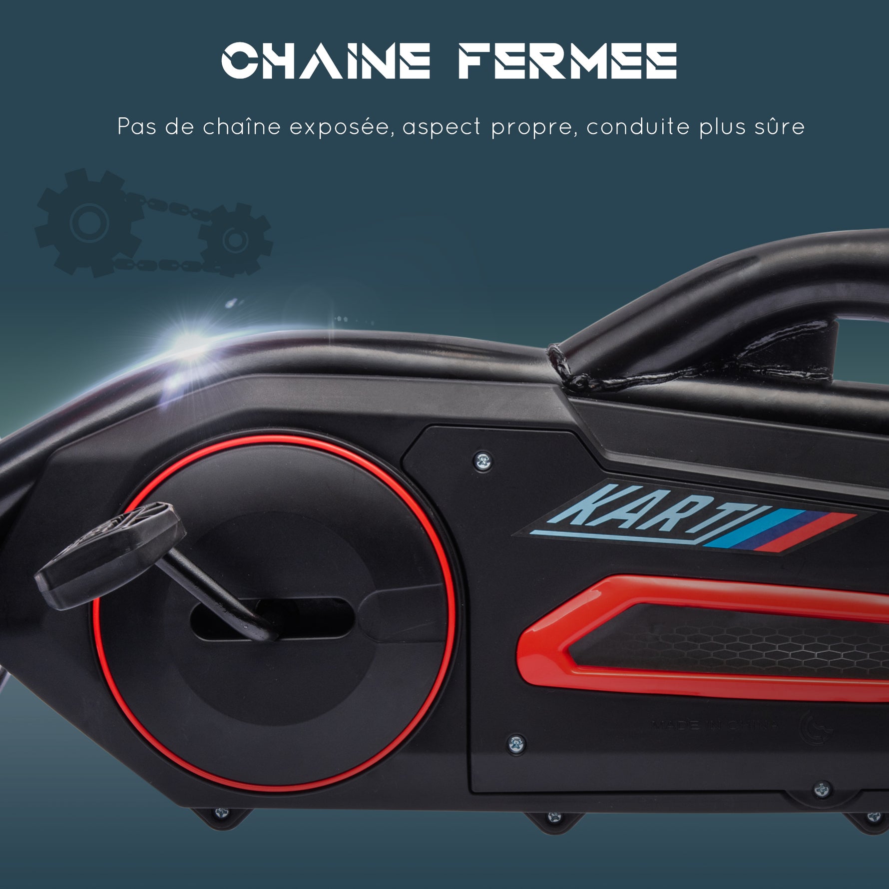 Kart à pédales pour enfants avec siège ajustable 4 positions et roues en EVA 100 x 58 x 58,5 cm rouge et noir
