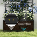 Jardinière surélevée pour le jardin avec treillis, acier galvanisée avec motif en losange, 90 x 40 x 120 cm, noir-4