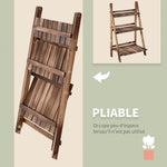 Étagère à plantes en bois forme pyramidale échelle pliante avec 3 étagères 60 x 37 x 93 cm marron