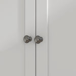 Buffet haut cuisine, armoire de cuisine, 6 portes, 2 tiroirs, plan de travail, étagères réglables, 100x40x180cm, blanc