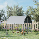 Grand enclos poulailler 5,32 ㎡ parc grillagé toit anti-UV porte verouillable 2,8 x 1,9 x 1,97 m argenté