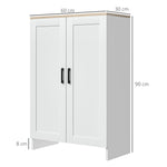 Buffet meuble cuisine rangement avec placard à portes et étagères réglables, 60 x 30 x 90 cm, blanc