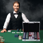 Mallette de Poker Coffret de Poker Complet avec 200 jetons 2 Jeux de Cartes + 2 clés Aluminium